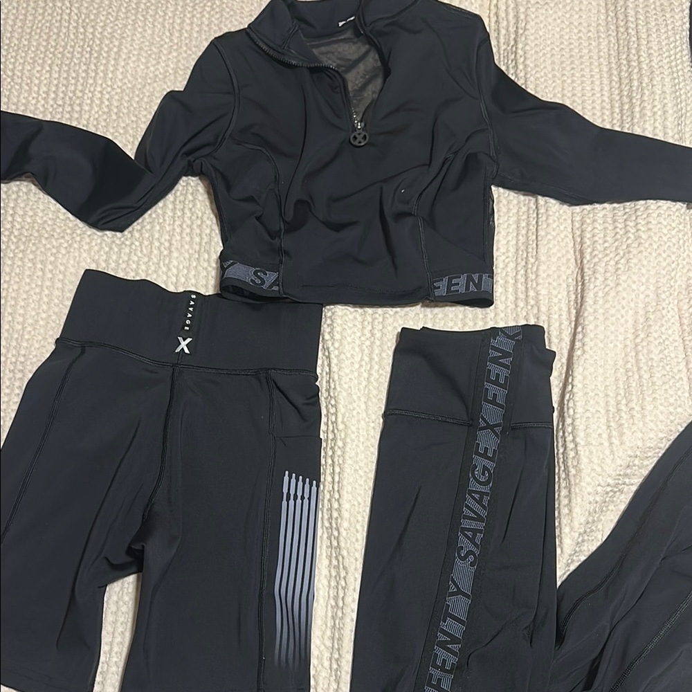 Savage X Fenty Black Activewear Ensemble